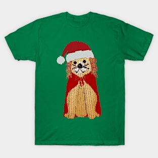 Cute Knitted Labrador Dog Santa Claus Costume Christmas Gift T-Shirt